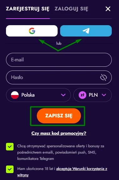 fast registration form